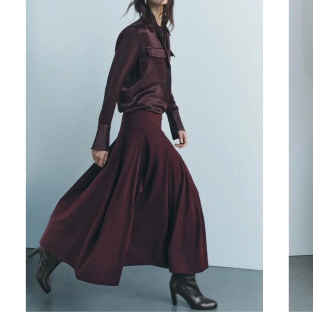 LAST CHANCE ZARA BOX PLEAT MIDI SKIRT ZW COLLECTION